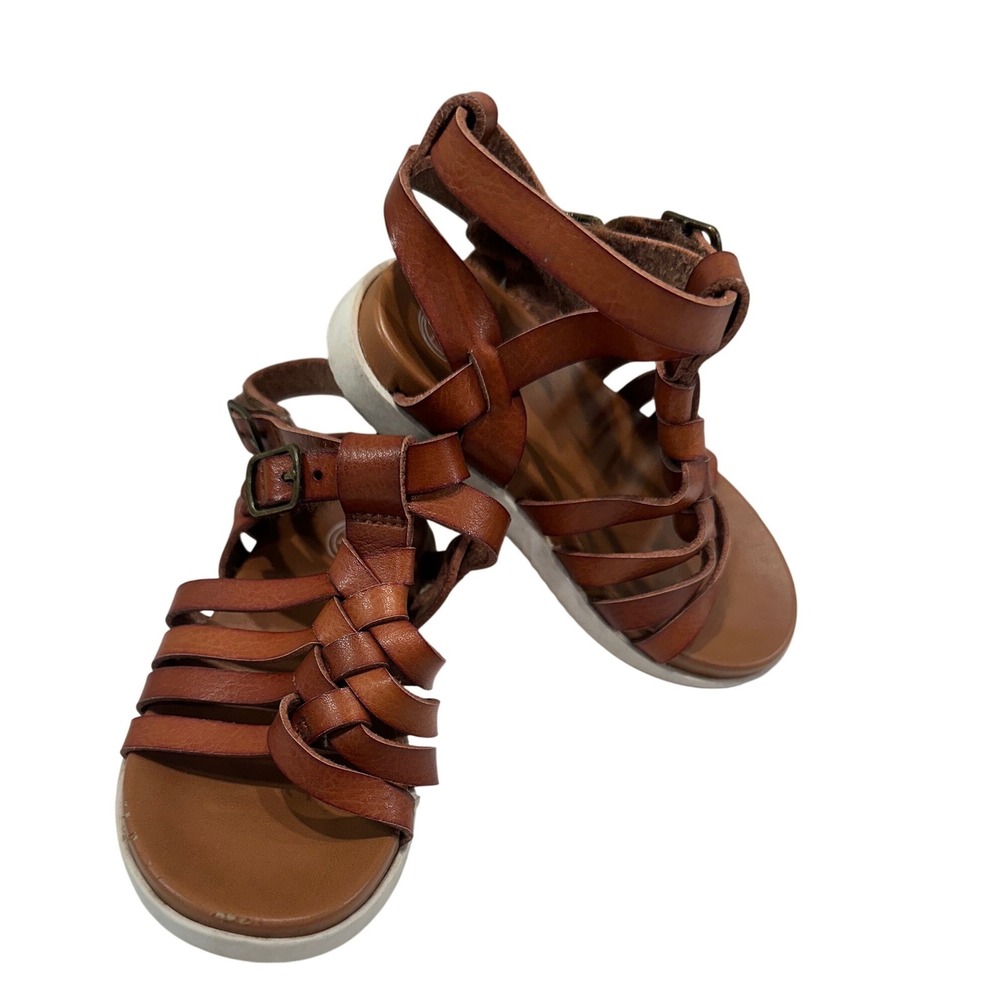 Wonder Nation Toddler Brown Leather Gladiator‎ Sandals Size 5
